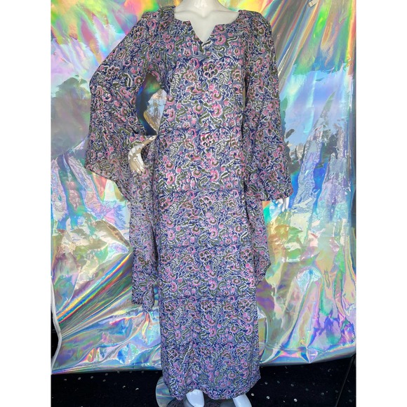 New Crop Dresses & Skirts - Pink and Blue Floral Kimono Sleeve Dress
